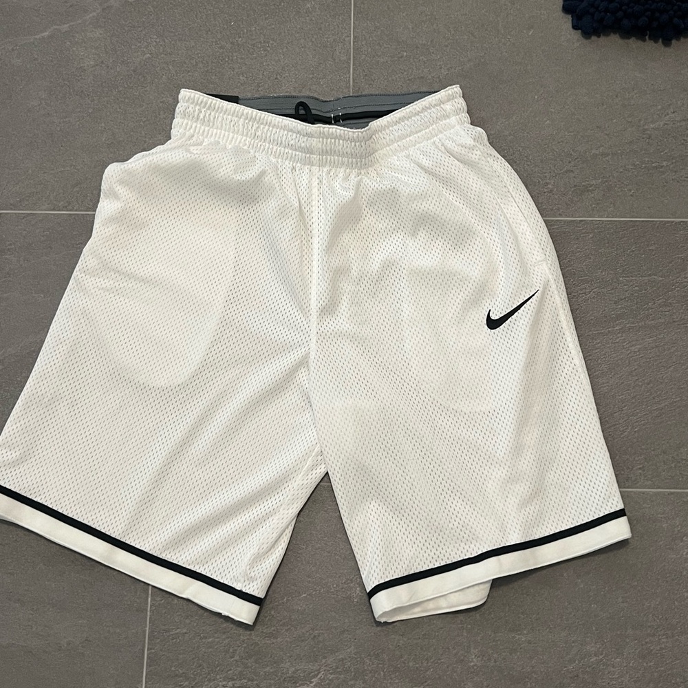 Nike White Black Athletic Basketball Shorts